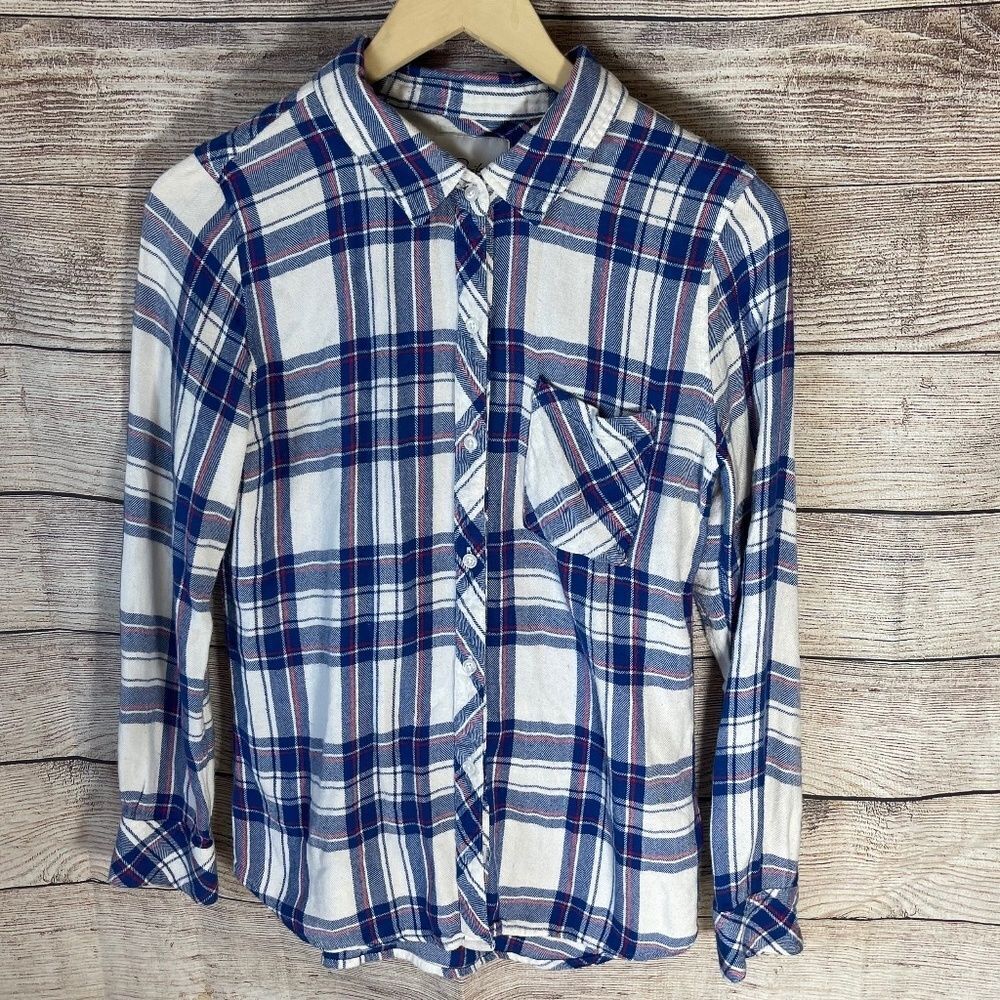 Rails Hunter White/Blue/Raspberry Flannel Button … - image 2